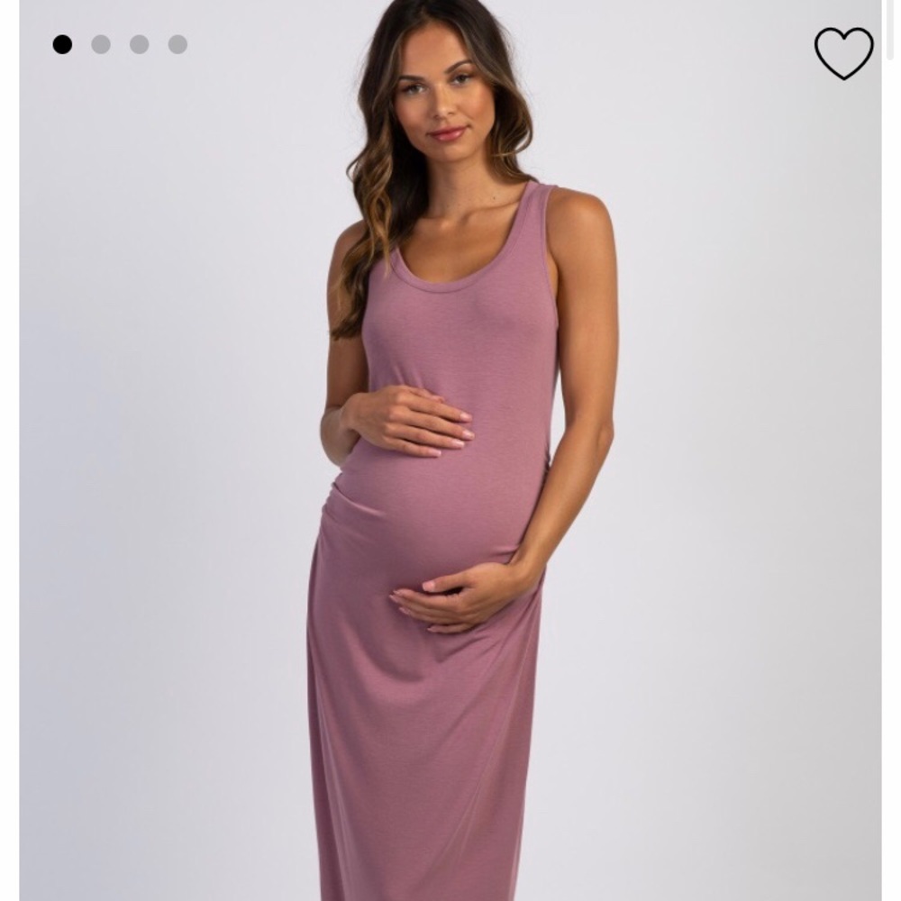 PinkBlush Mauve Sleeveless Fitted Maternity Maxi